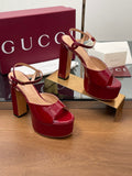 HIGH HEEL SANDALS 13 CM IN RED LAMBSKIN