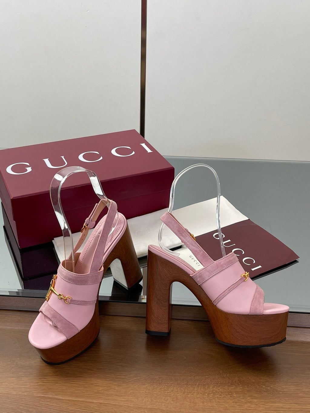HIGH HEEL SANDALS 13 CM IN PINK CALFSKIN MIX SUEDE GOLD HARDWARE