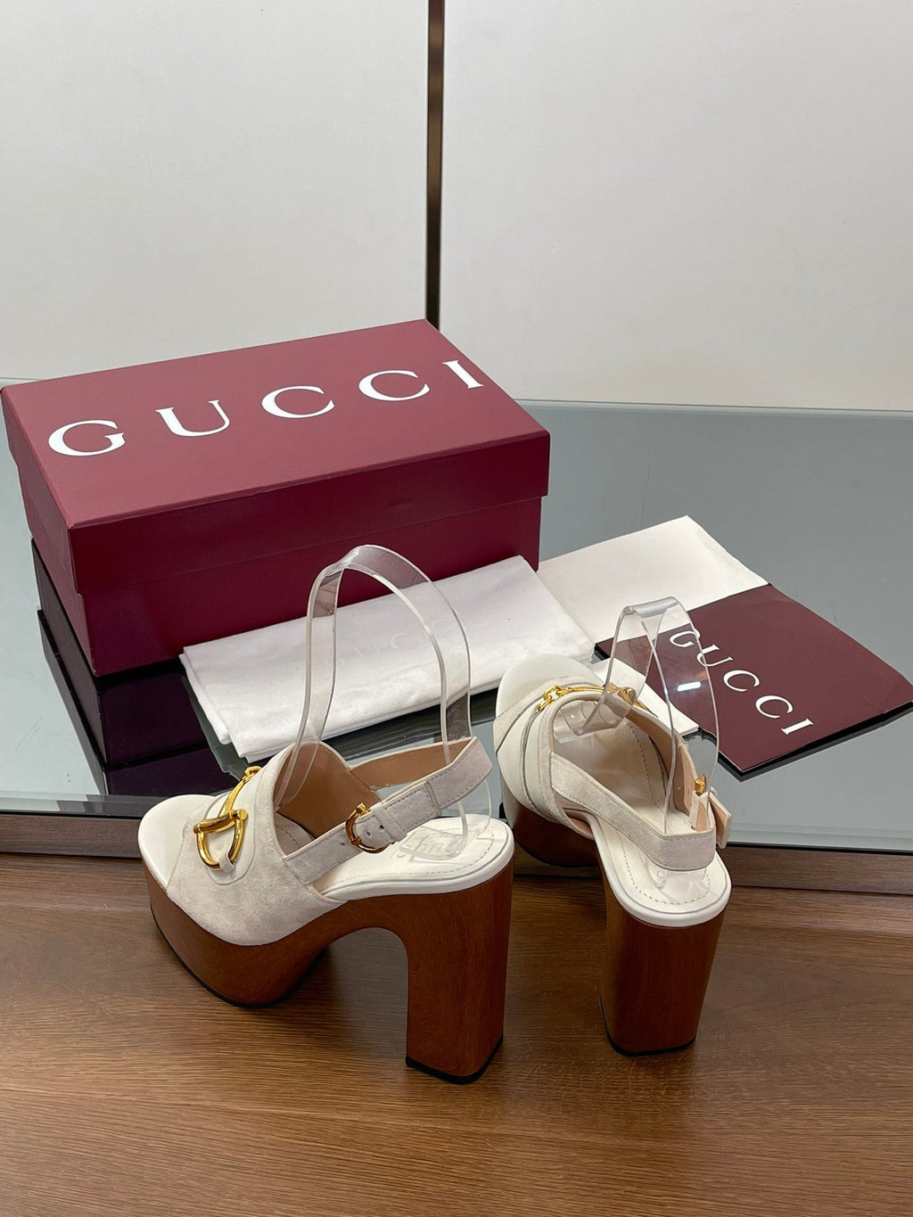 HIGH HEEL SANDALS 13 CM IN CREAM WHITE CALFSKIN MIX SUEDE GOLD HARDWARE