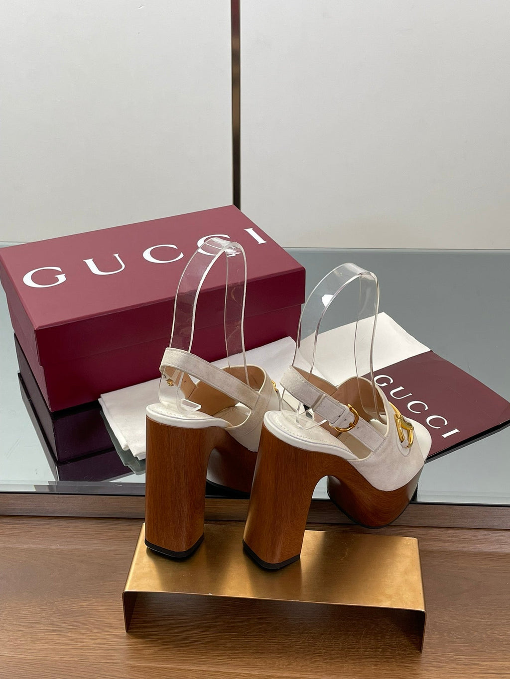 HIGH HEEL SANDALS 13 CM IN CREAM WHITE CALFSKIN MIX SUEDE GOLD HARDWARE
