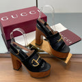 HIGH HEEL SANDALS 13 CM IN BLACK CALFSKIN MIX SUEDE GOLD HARDWARE