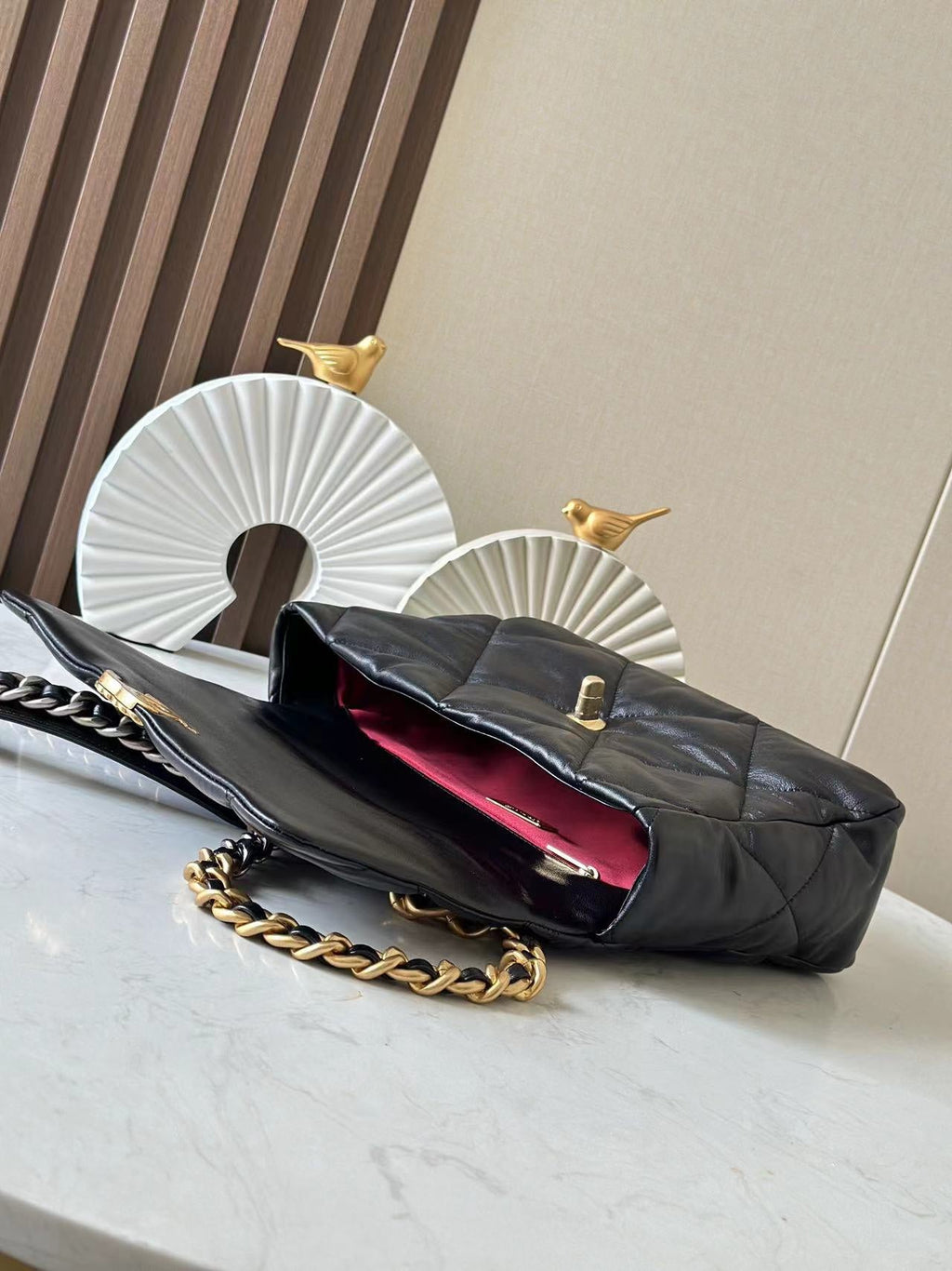 CHANEL 26S FLAP BAG 32 IN BLACK LAMBSKIN