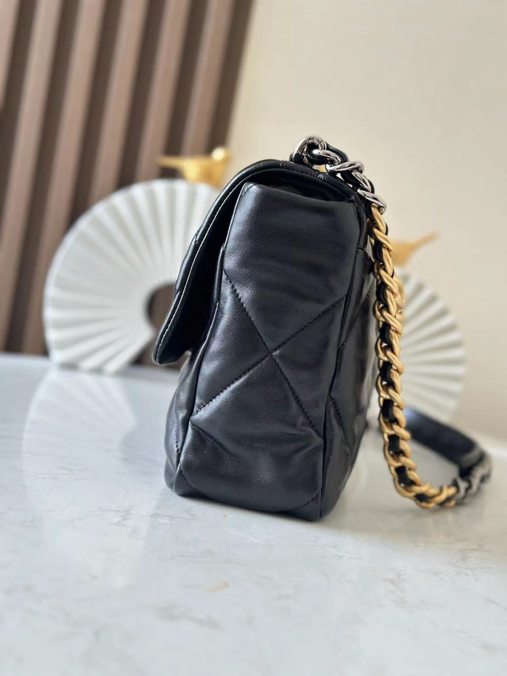 CHANEL 26S FLAP BAG 32 IN BLACK LAMBSKIN