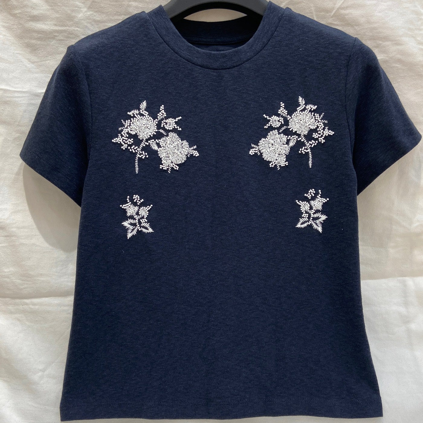 FLORAL EMBROIDERED T SHIRT 25S IN COTTON 266303