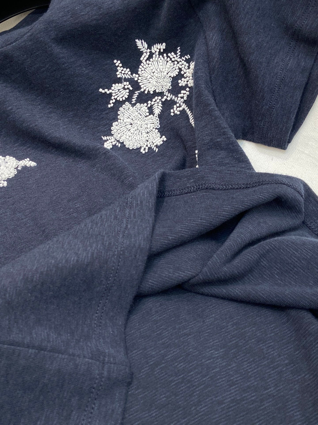 FLORAL EMBROIDERED T SHIRT 25S IN COTTON 266303