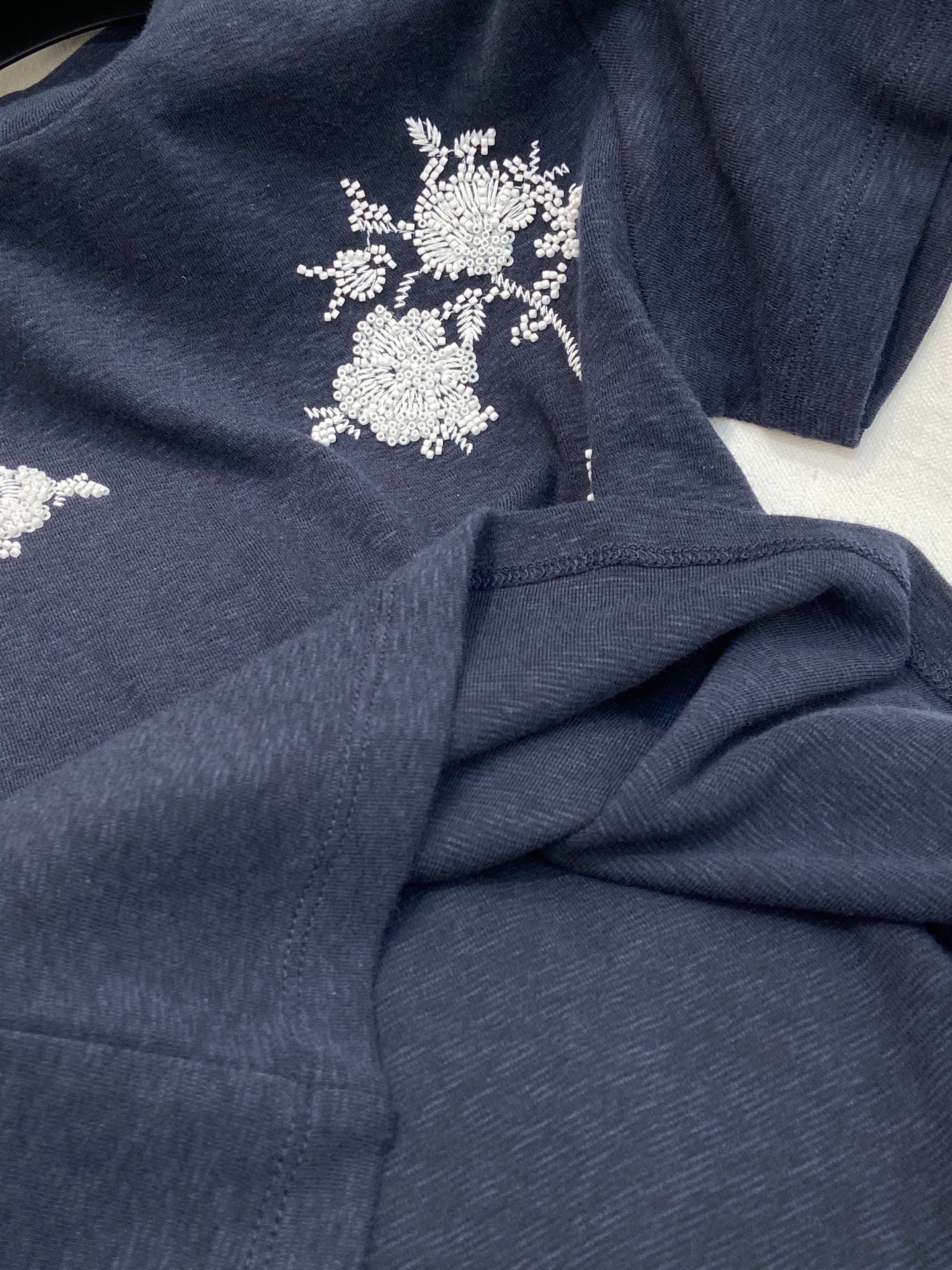 FLORAL EMBROIDERED T SHIRT 25S IN COTTON 266303