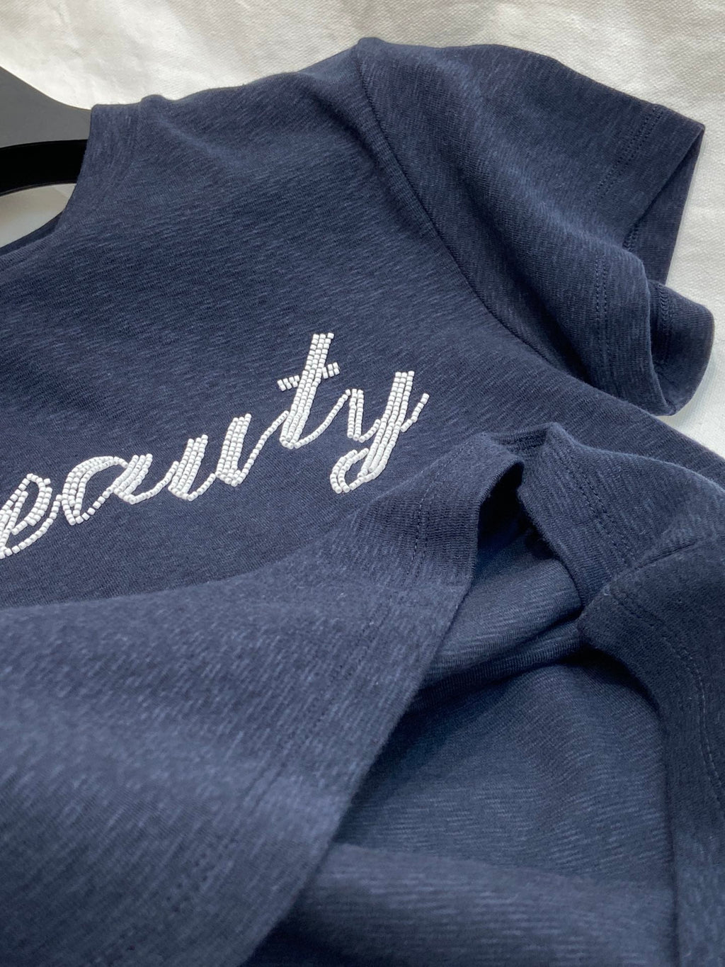 EMBROIDERED CHEST T SHIRT BEAUTY 25S IN COTTON 266314