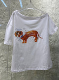 DACHSHUND PRINT T SHIRT 25S IN COTTON 266126