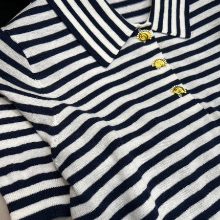 STRIPED KNIT SWEATER 25S IN COTTON 266075