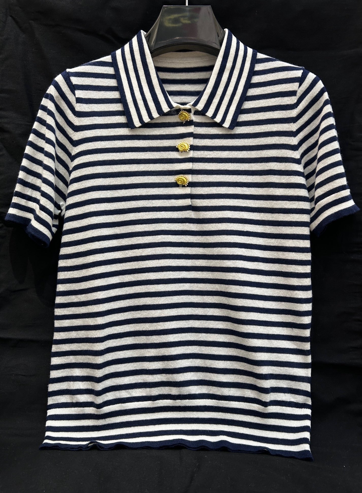 STRIPED KNIT SWEATER 25S IN COTTON 266075