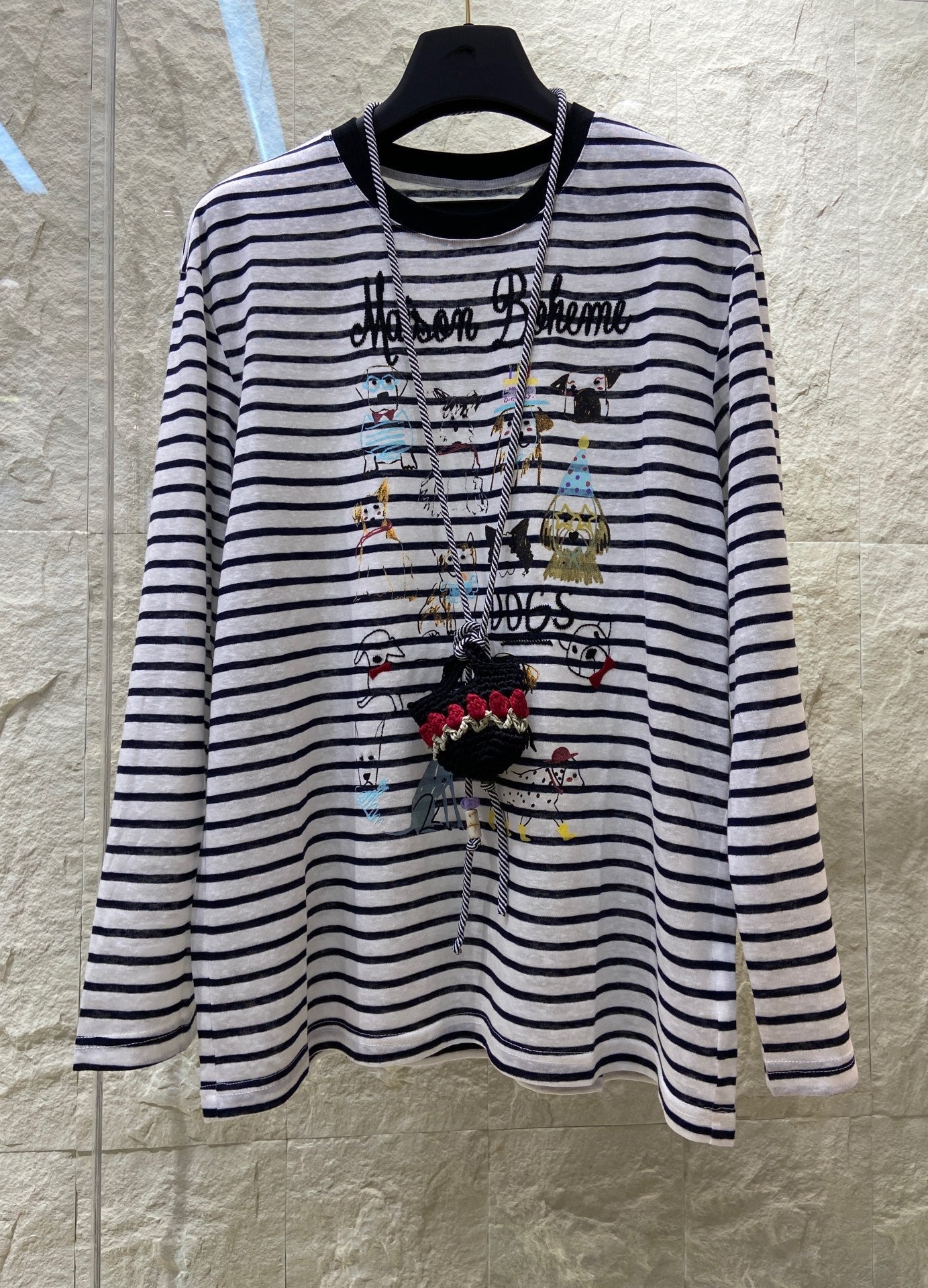 LONG SLEEVE STRIPED T-SHIRT 25S IN COTTON 266046