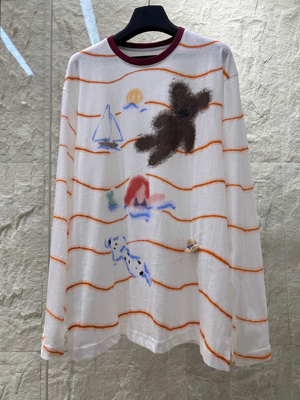 STRIPED LONG SLEEVE T SHIRT 25S IN COTTON 266272