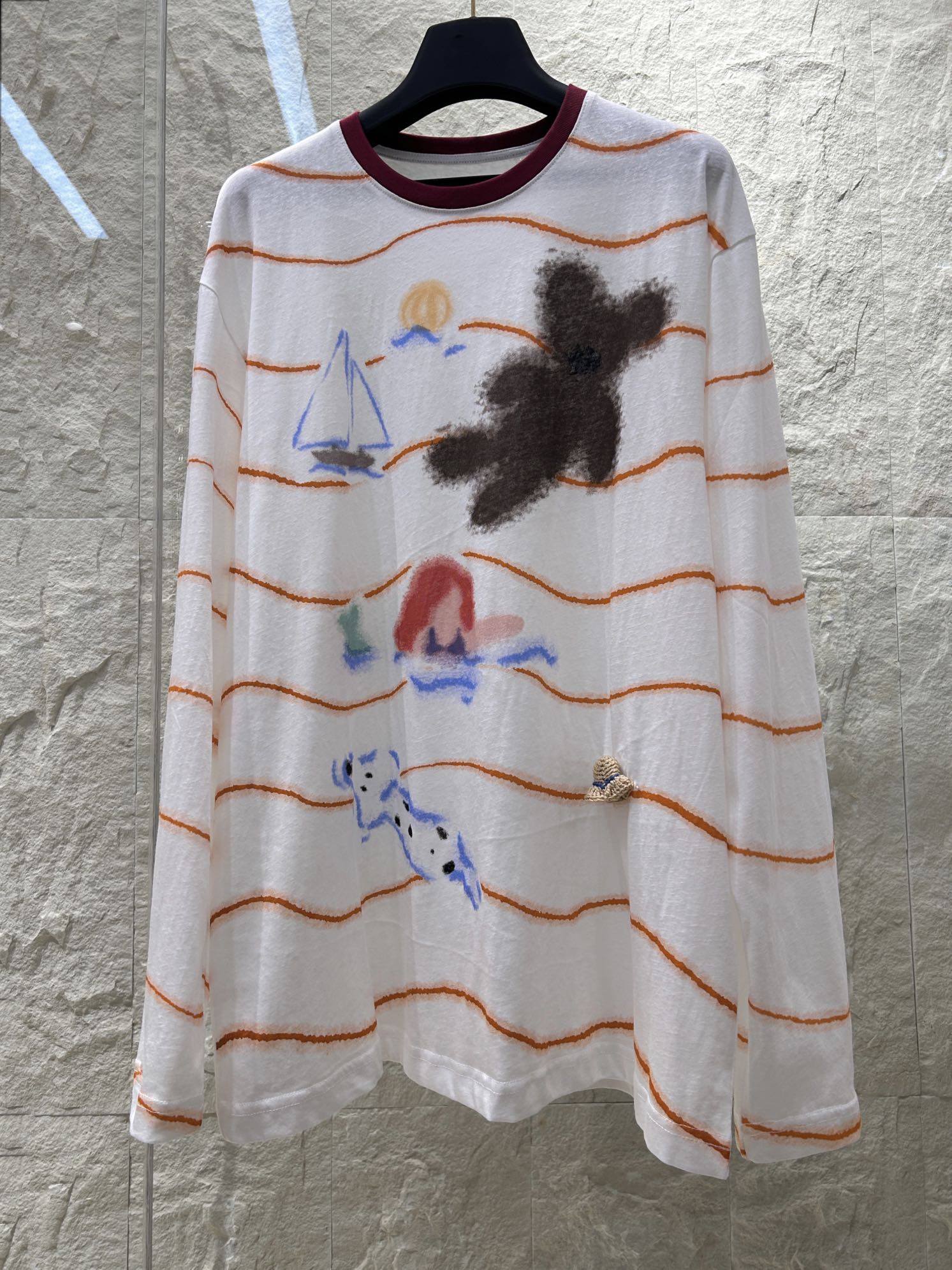 STRIPED LONG SLEEVE T SHIRT 25S IN COTTON 266272