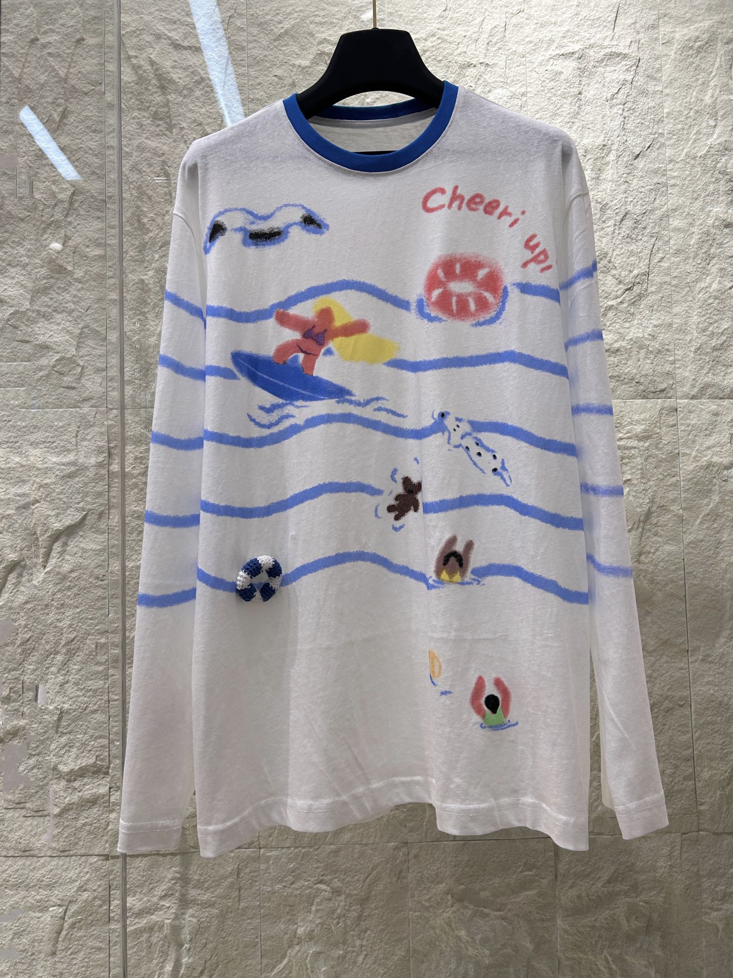 STRIPED LONG SLEEVE T SHIRT 25S IN COTTON 266277