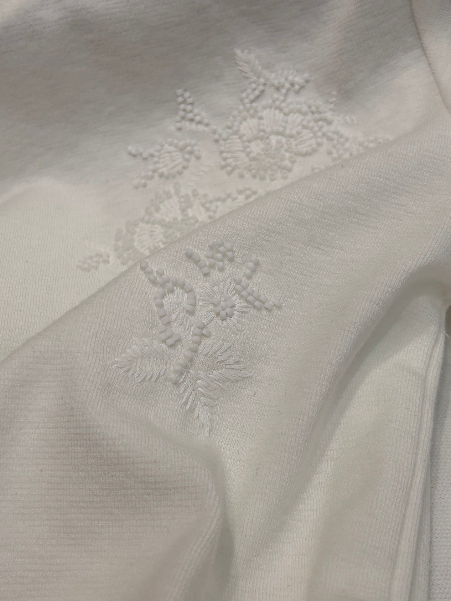 FLORAL EMBROIDERED T SHIRT 25S IN COTTON 266309