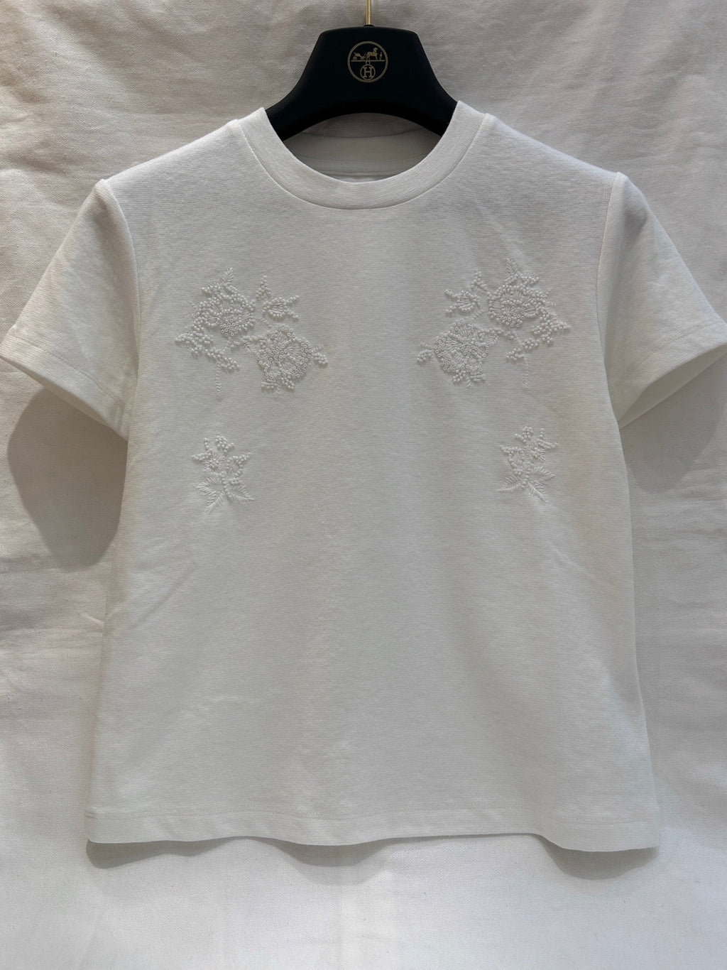 FLORAL EMBROIDERED T SHIRT 25S IN COTTON 266309