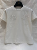 FLORAL EMBROIDERED T SHIRT 25S IN COTTON 266309