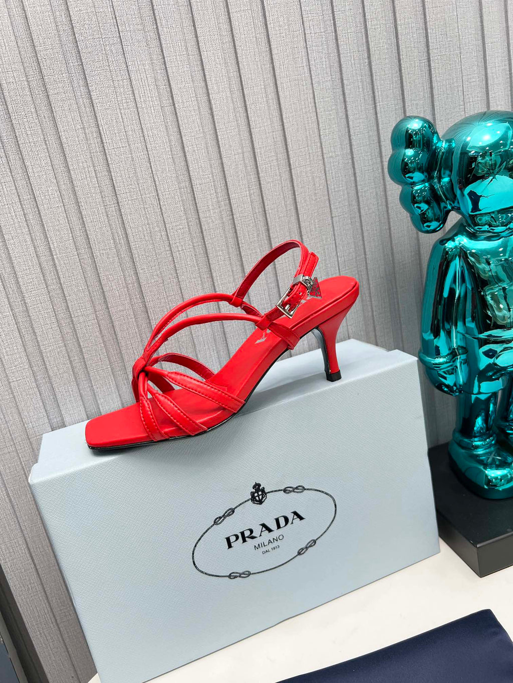 PRADA 26S STRAPPY SANDALS STILETTO HEEL 60MM IN DARK RED CALFSKIN