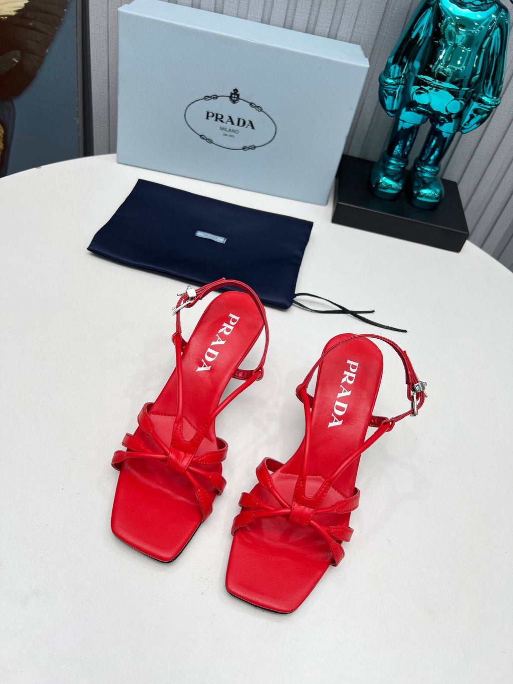 PRADA 26S STRAPPY SANDALS STILETTO HEEL 60MM IN DARK RED CALFSKIN