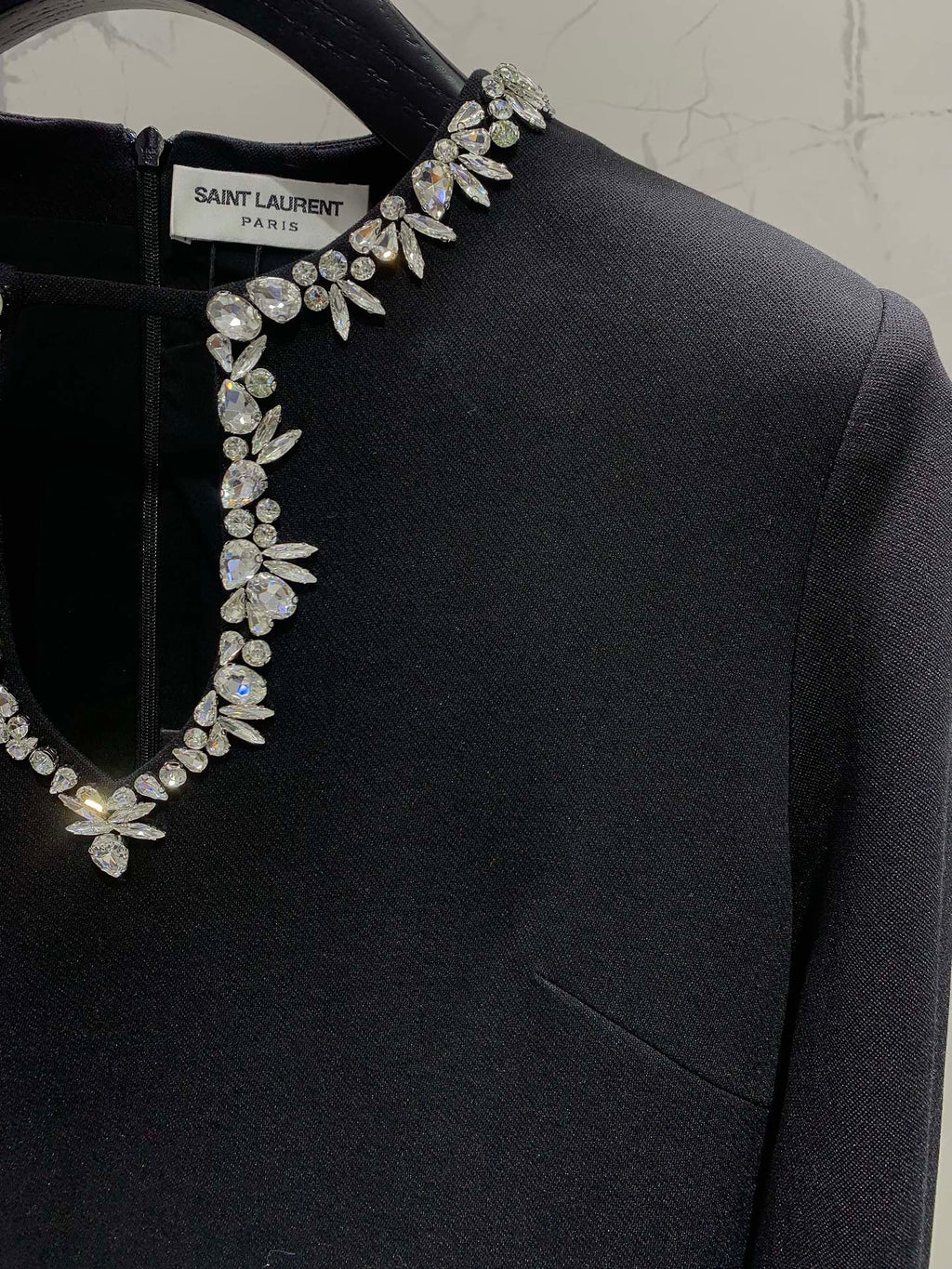 YSL 25S DIAMOND-EMBELLISHED LONG DRESS STYLE 186