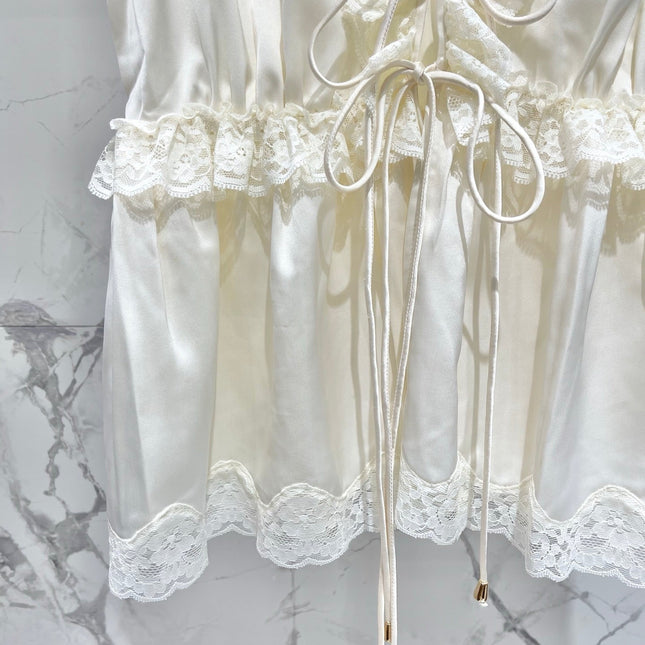 CHLOE 26S LACE TRIM SILK CAMISOLE TOP STYLE 34