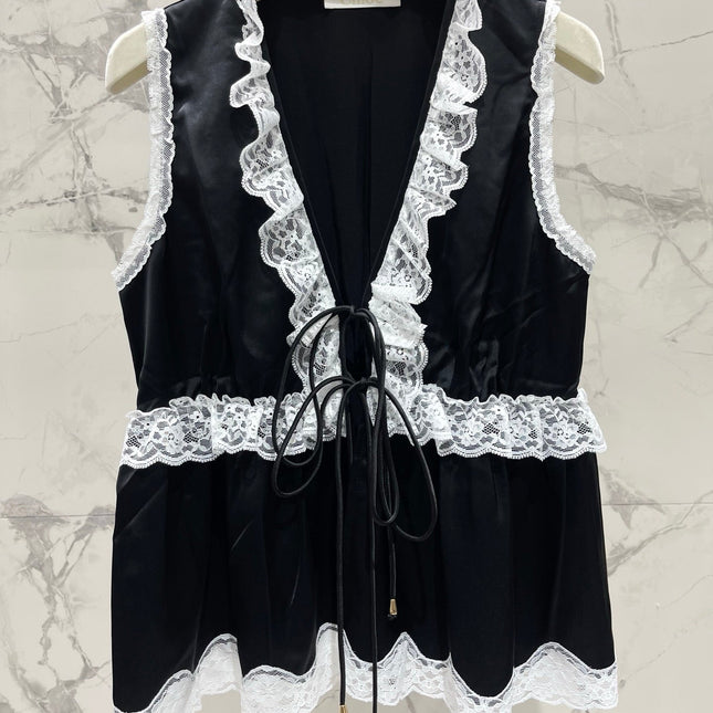 CHLOE 26S LACE TRIM SILK CAMISOLE TOP STYLE 35