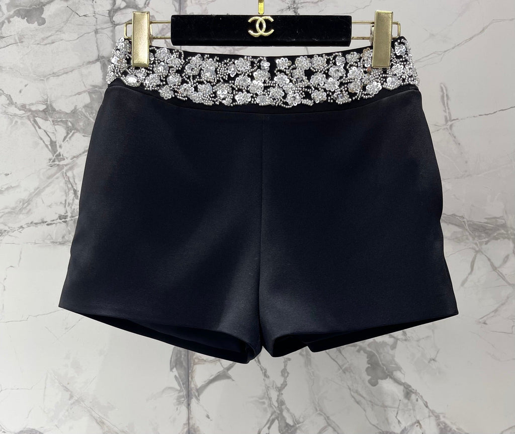 CHANEL 26S BEADED BODYCON SHORTS STYLE 1113