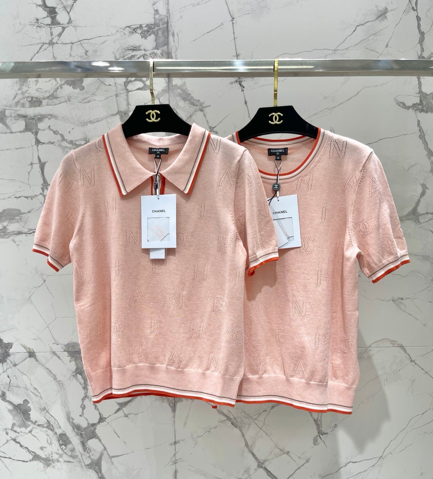 CHANEL 26S SHORT-SLEEVED KNIT SHIRT STYLE 1164