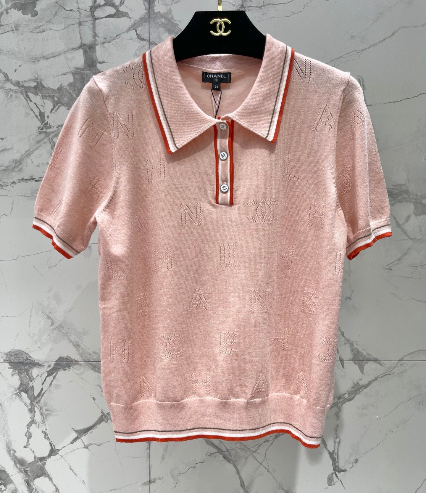 CHANEL 26S SHORT-SLEEVE KNIT POLO STYLE 1179