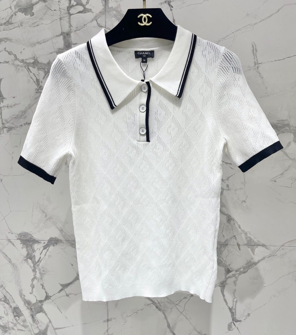 CHANEL 26S SHORT-SLEEVE KNIT POLO STYLE 1177