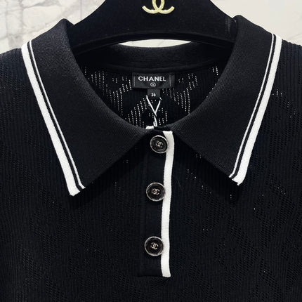 CHANEL 26S SHORT-SLEEVE KNIT POLO STYLE 1176