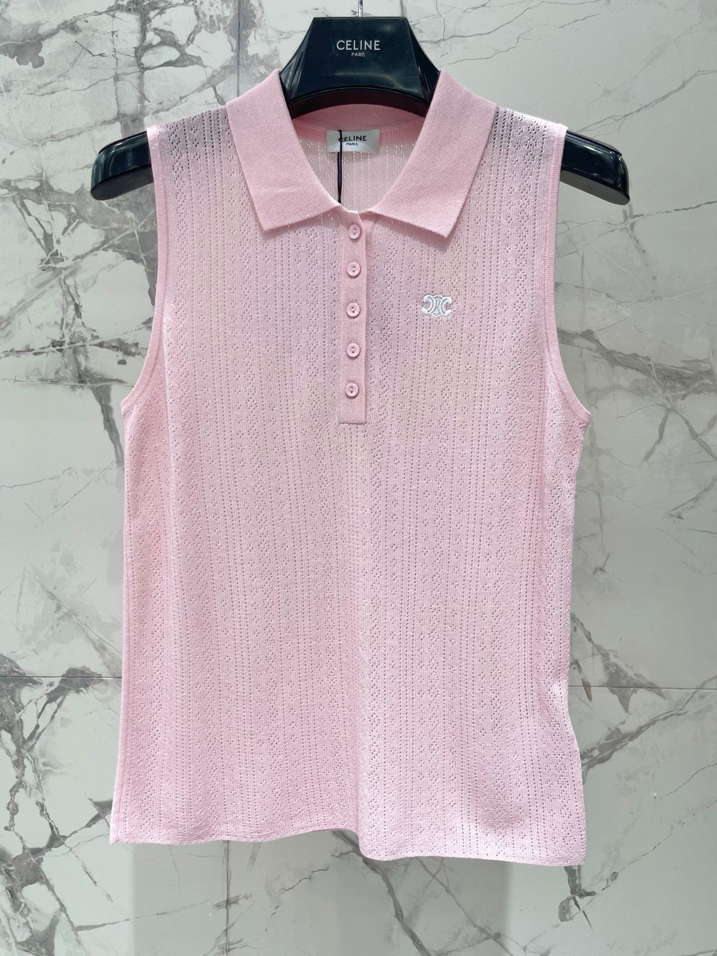 CELINE 26S SLEEVELESS POLO SHIRT 473