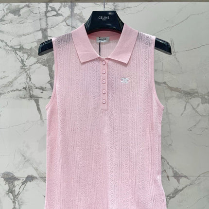 CELINE 26S SLEEVELESS POLO SHIRT 473