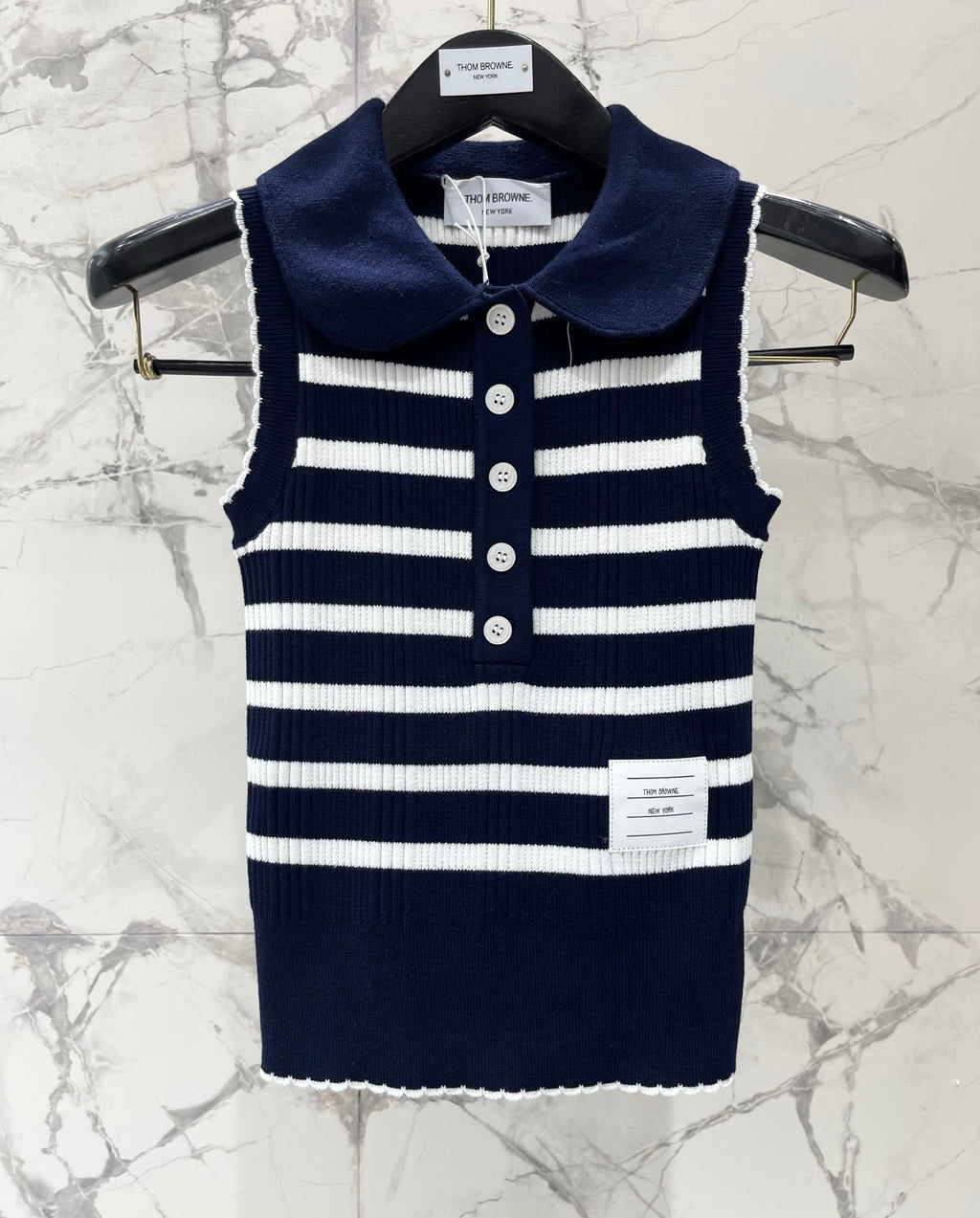 THOM 26S SLEEVELESS POLO KNIT TOP STYLE 255
