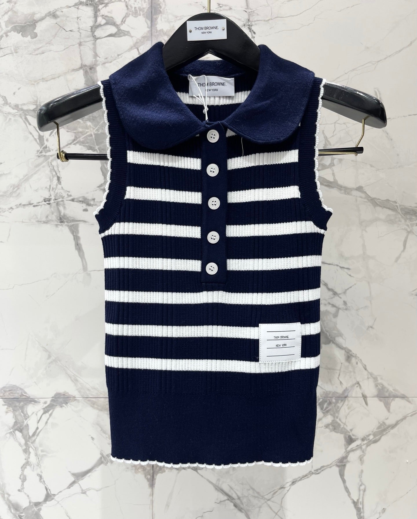 THOM 26S SLEEVELESS POLO KNIT TOP STYLE 255