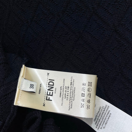 FENDI 26S SHORT-SLEEVE KNIT POLO TOP 356