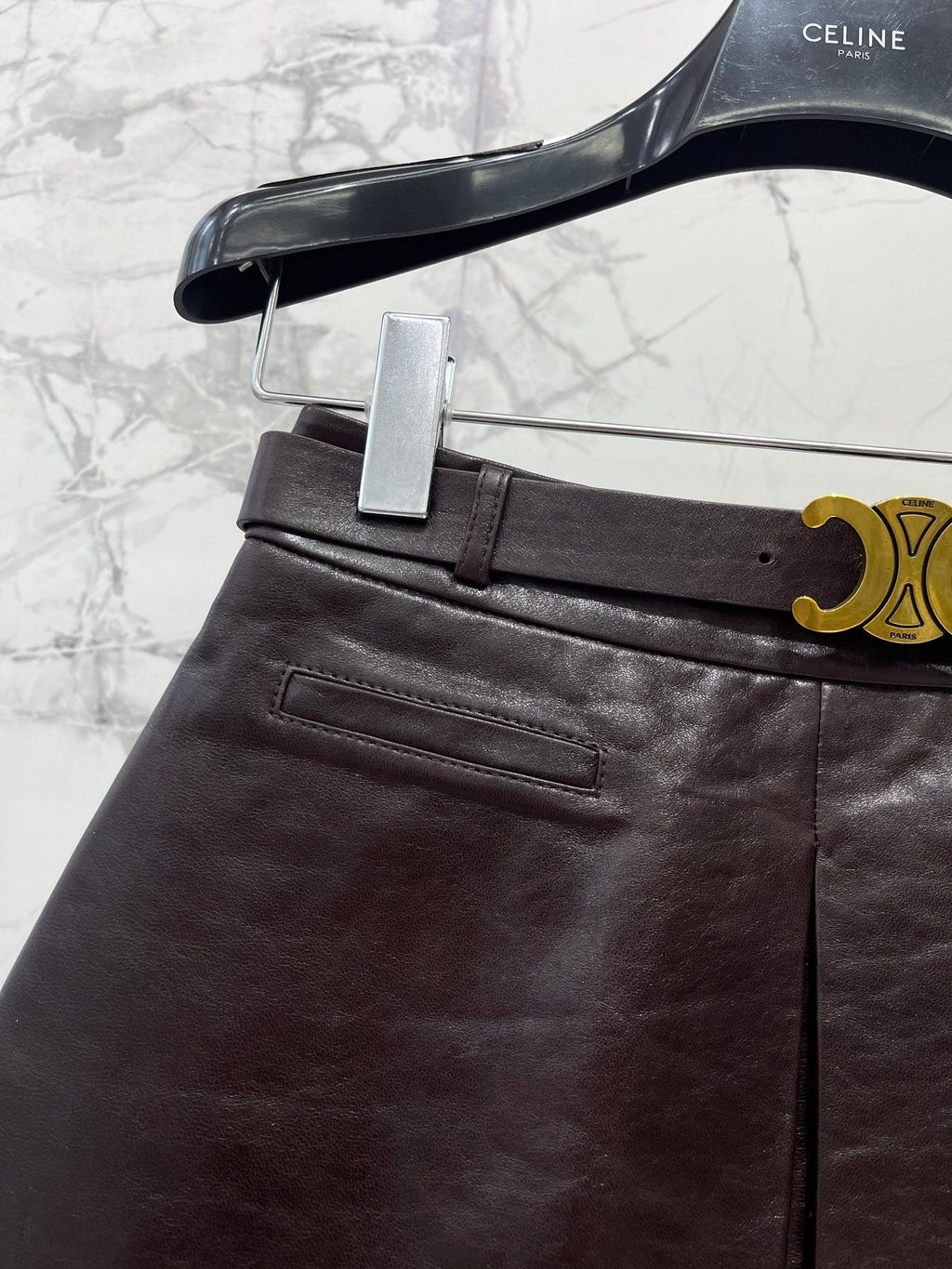 CELINE 26S LEATHER SHORTS 423