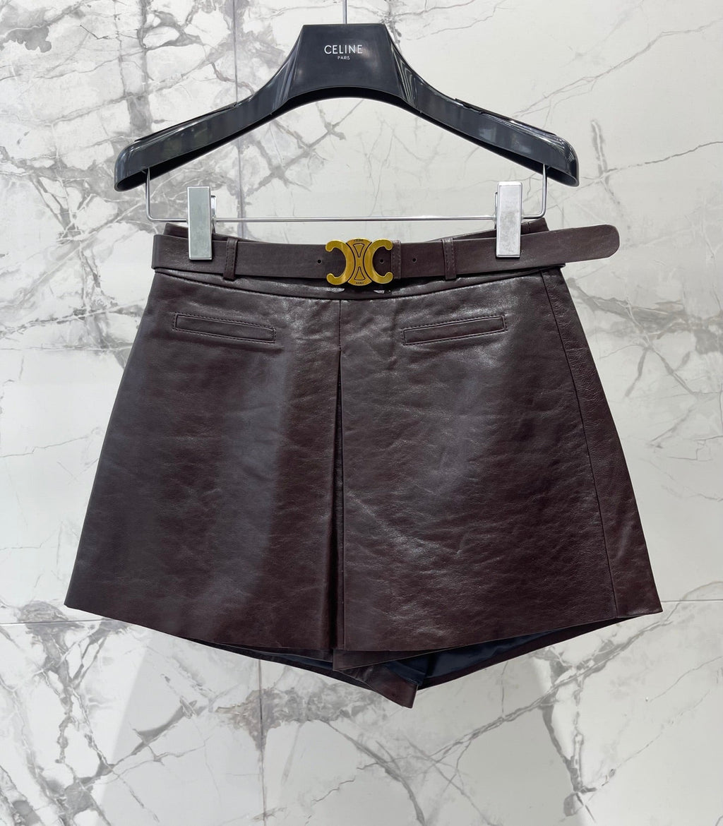 CELINE 26S LEATHER SHORTS 423
