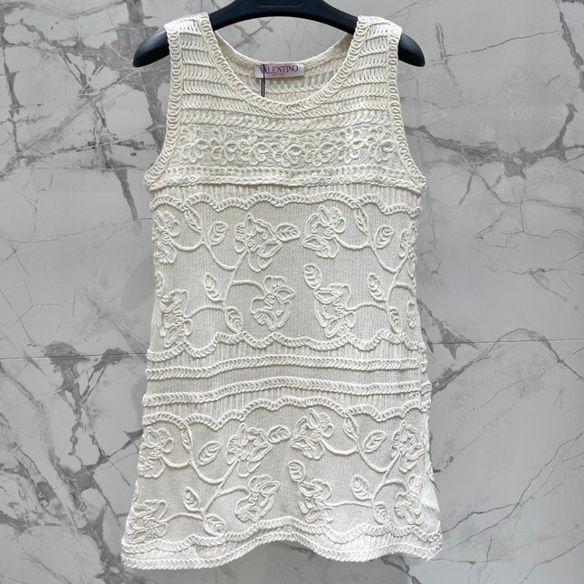 VALENTINO 26S SLEEVELESS KNIT MINI DRESS 430