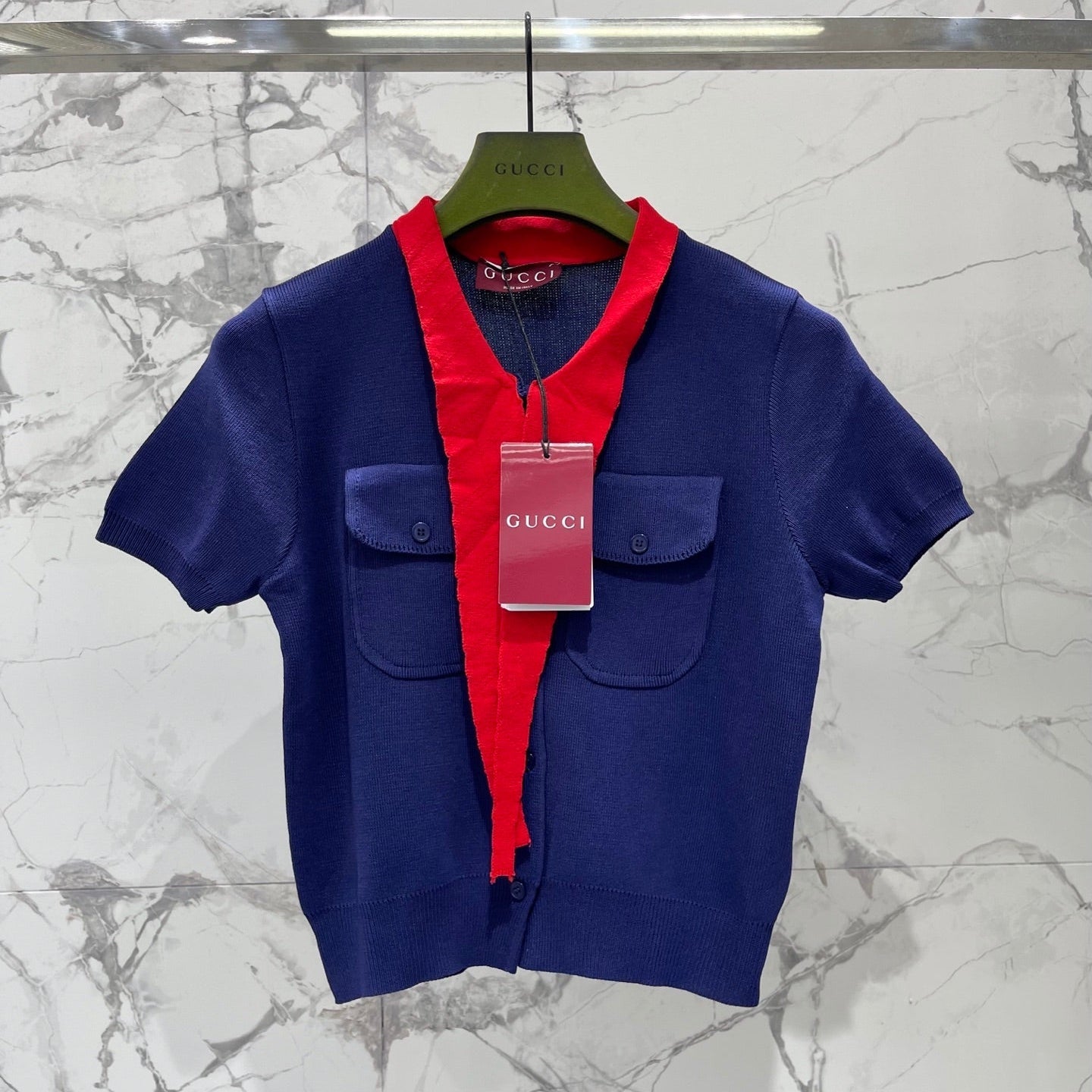 GUCCI 26S SHORT-SLEEVE KNIT CARDIGAN 395