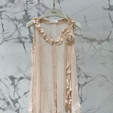 CHLOE 26S SLEEVELESS TOP AND STRAIGHT-LEG PANTS SET STYLE 12