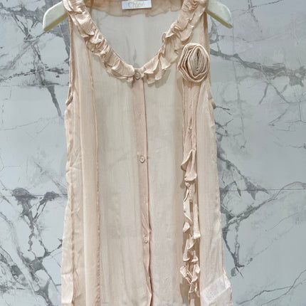 CHLOE 26S SLEEVELESS TOP AND STRAIGHT-LEG PANTS SET STYLE 12