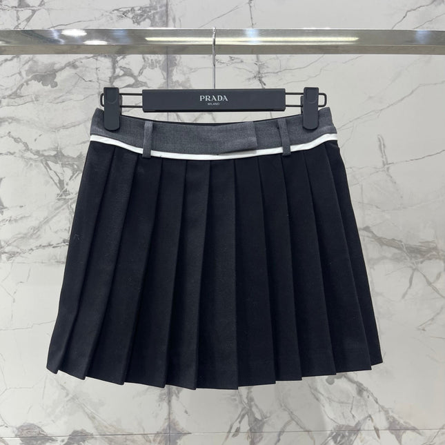PRADA 26S PLEATED KNIT MINI SKIRT 1076