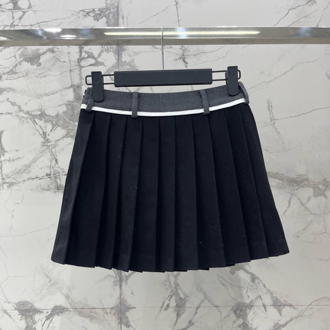 PRADA 26S PLEATED KNIT MINI SKIRT 1076