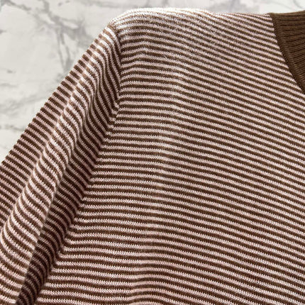 YSL 26S SHORT-SLEEVE MOCK NECK KNIT TOP 488