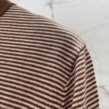 YSL 26S SHORT-SLEEVE MOCK NECK KNIT TOP 488