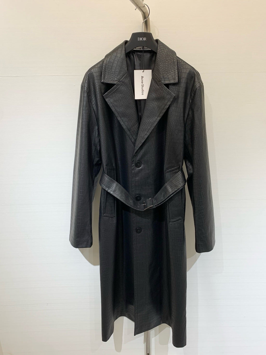 DIOR 25S LONG CROCODILE LEATHER COAT 665