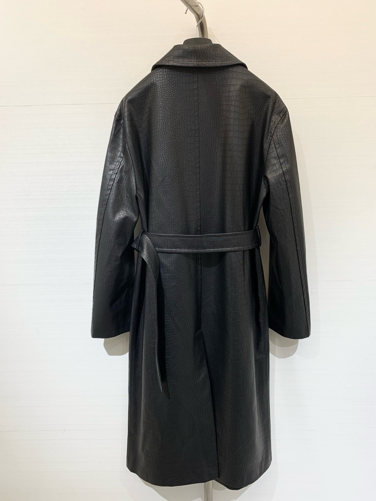 DIOR 25S LONG CROCODILE LEATHER COAT 665
