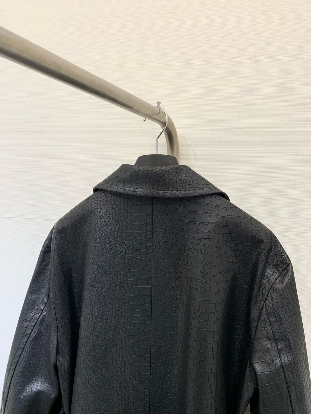 DIOR 25S LONG CROCODILE LEATHER COAT 665
