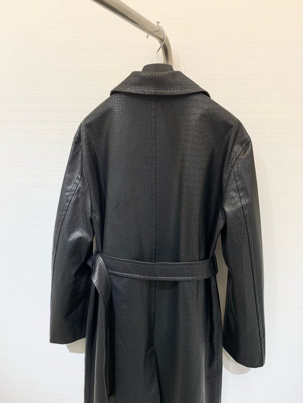 DIOR 25S LONG CROCODILE LEATHER COAT 665